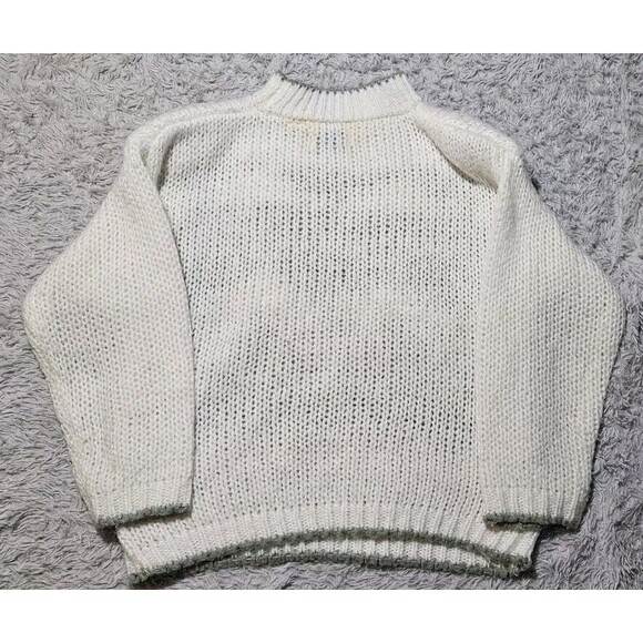 VTG Wimbledon Hartwell Cable Knit Pullover V Neck Sweater Mens Large Grandpacore - Picture 3 of 7